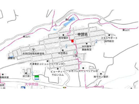 よかタウン／菊池郡大津町大字大林１期／１号棟の地図