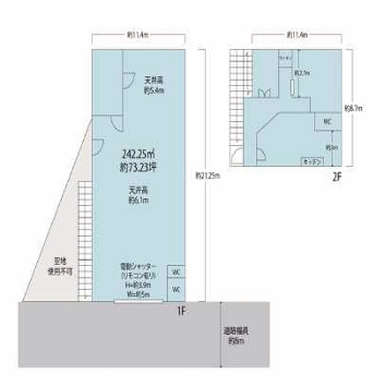 北区中津3丁目倉庫・事務所の間取り