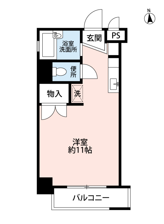 ダイナコート小倉下到津　2階の間取り