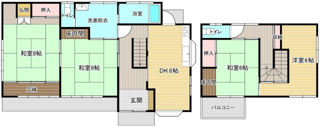 西大島２売戸建ての間取り|４DK