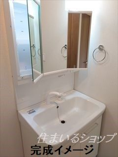 広島市安佐北区落合５丁目のアパートの洗面所|完成イメージ（同間取り別部屋）です