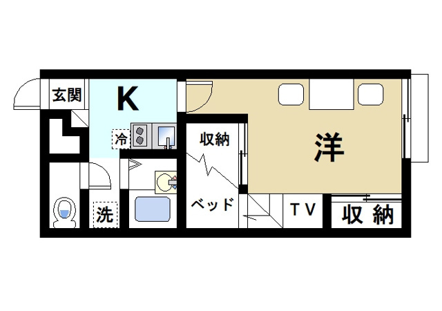 レオパレスＬｉｎｄｅｎの間取り|単身様におススメのゆったりとした間取り。