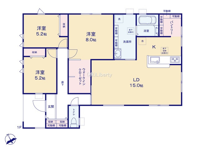 ひたちなか市八幡町2期　新築戸建の間取り
