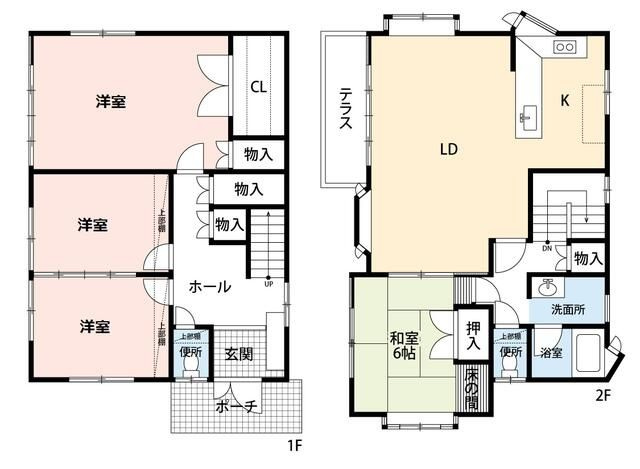 水前寺公園貸家の間取り