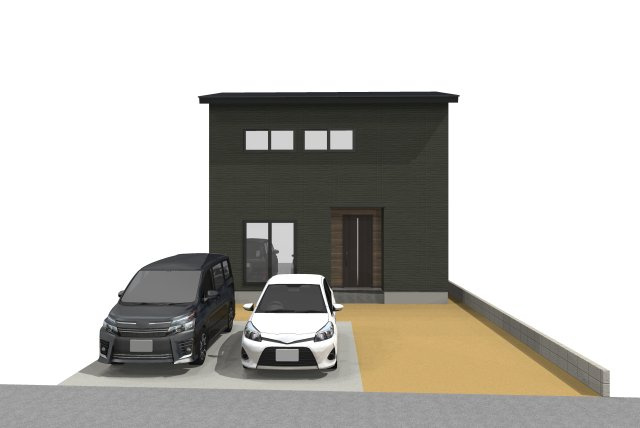 香南市野市西野-西棟-新築戸建ての完成予想図|西棟　外観パースです