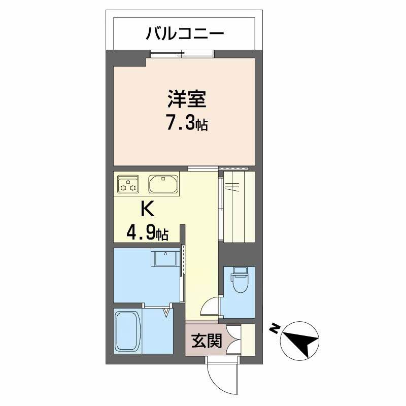 熊本市中央区本荘５丁目の賃貸マンションの間取り