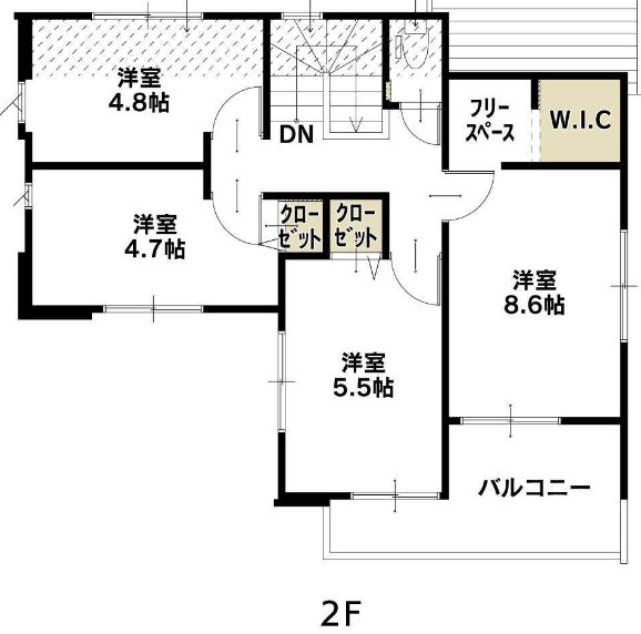 【仲介手数料無料】所沢市東狭山ケ丘７期全５棟１号棟　所沢新築なら西武ハウジングの間取り
