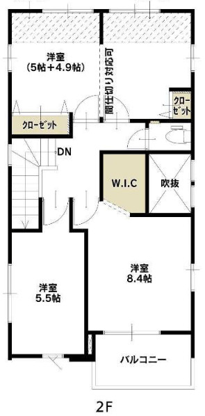 【仲介手数料無料】所沢市東狭山ケ丘７期全５棟２号棟　所沢新築なら西武ハウジングの間取り