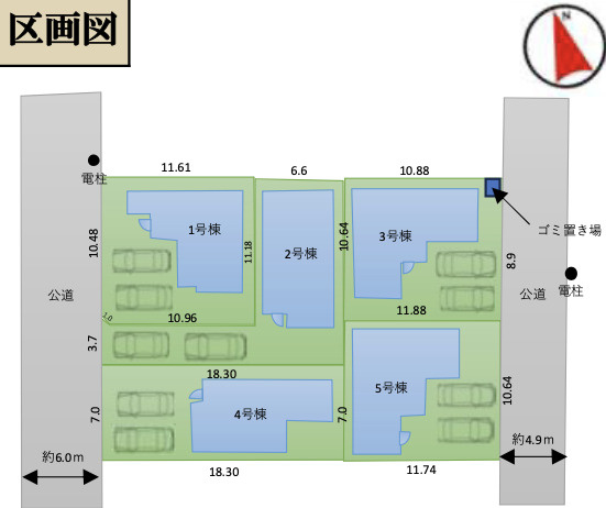 【仲介手数料無料】所沢市東狭山ケ丘７期全５棟３号棟　所沢新築なら西武ハウジングの区画図