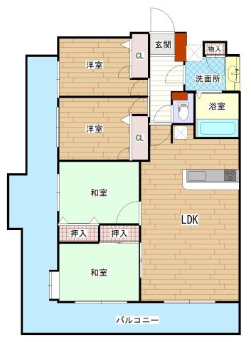 エバーライフ久留米中央の間取り|使い勝手の良い間取りです♪