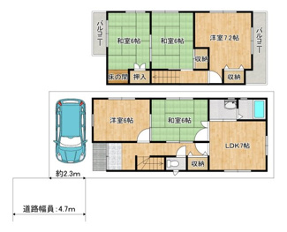 【間取り】 | 西取石７丁目　中古戸建 | 間取りは5LDK。全居室6帖以上とゆとりの間取り設計です♪