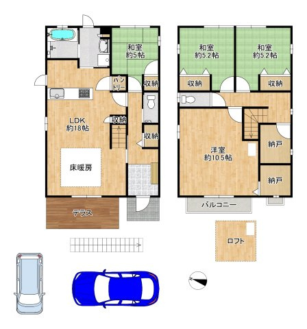 内田町４丁目　中古戸建の間取り|間取りは4LDK+2S収納豊富な間取り設計です♪