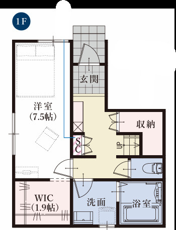 葵区水落町4期（1棟）新築分譲の間取り|1階間取り