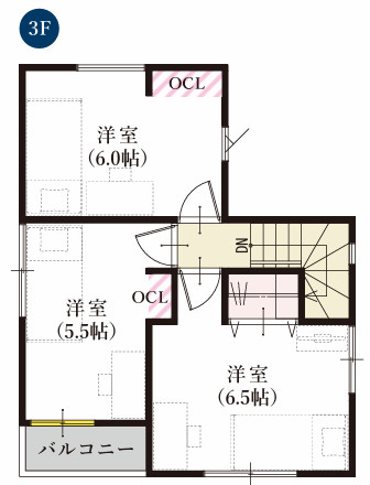葵区水落町4期（1棟）新築分譲の間取り|3階間取り