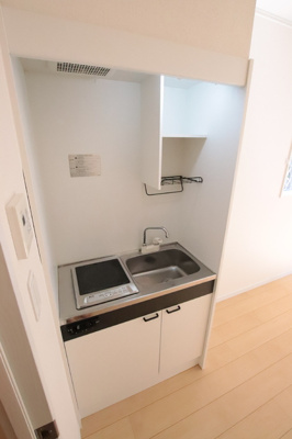 ちょっとした小物や洗ったものが置ける収納棚・網付き