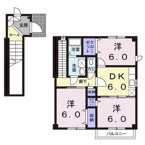アムールⅡＤの間取り