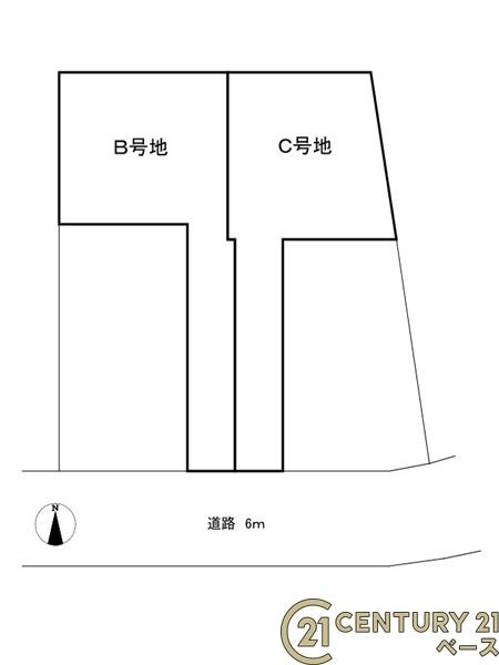奈良市六条西１丁目 Ｂ号地 ／新築一戸建の区画図|■こちらの物件はＢ号地です！■