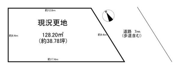 大和郡山市箕山町の売地の土地図