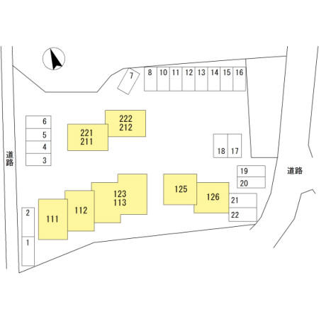 Casa-N（カーサN）　1号棟の区画図
