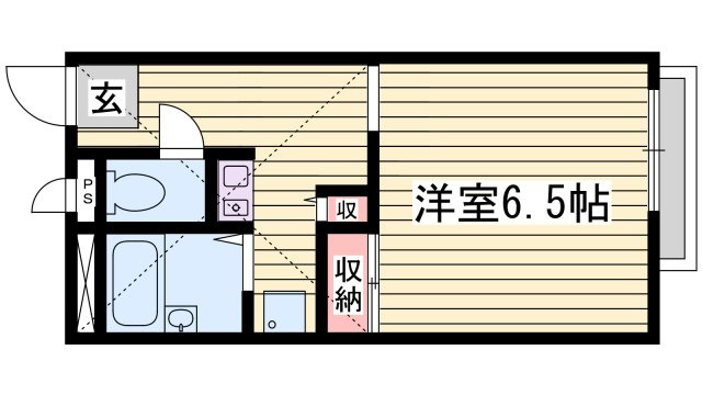 明石市二見町福里のアパートの間取り