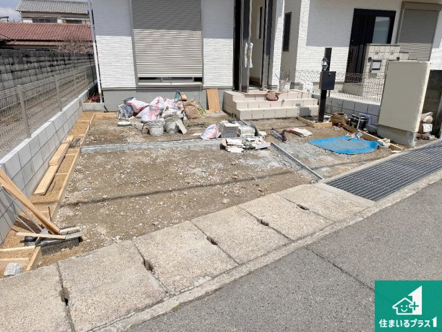 明石市大久保町西島　新築一戸建ての外観|周辺は落ち着いた街並みの住宅地！子育てがしやすい住環境です！まだ未完成ですが、現地でしかわからない事もございます。是非一度ご覧ください。