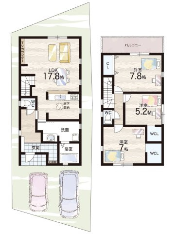 明石市魚住町西岡　第22期　新築一戸建ての間取り