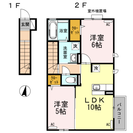 東村山市萩山町３丁目のアパートの間取り