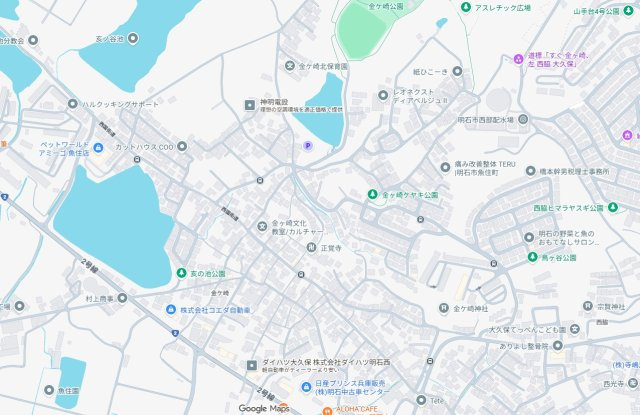 明石市魚住町金ヶ崎　新築一戸建ての地図