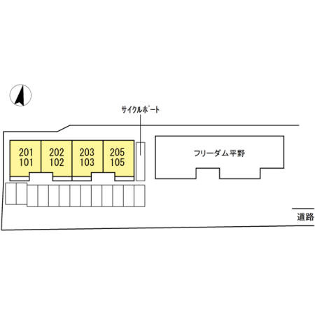 フローラル平野の区画図