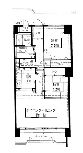 藤和東加古川ハイタウンC棟　JR「東加古川駅」徒歩15分の間取り