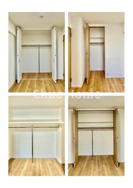 ボナハイツ中川3号棟の収納|居室にはクローゼットを完備し、自由度の高い家具の配置が叶うシンプルな空間です。お子様の成長と必要になる子供部屋を与えるにはぴったりの間取りですね。