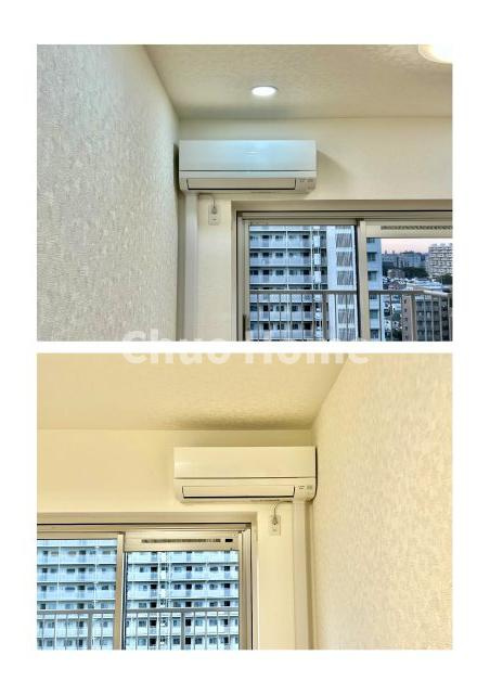 ボナハイツ中川3号棟の冷暖房・空調設備|エアコン新規新設×2