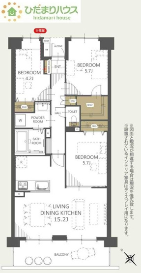 【間取り】 | ハーモニータウン新取手弐番館 | 全居室洋室！ゆとりのある3LDK☆