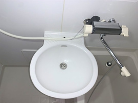 混合水栓で温度調節が簡単！