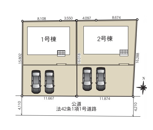 ひたちなか市磯崎町　第３の区画図|区画図です。