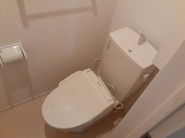 落ち着いた色調のトイレです