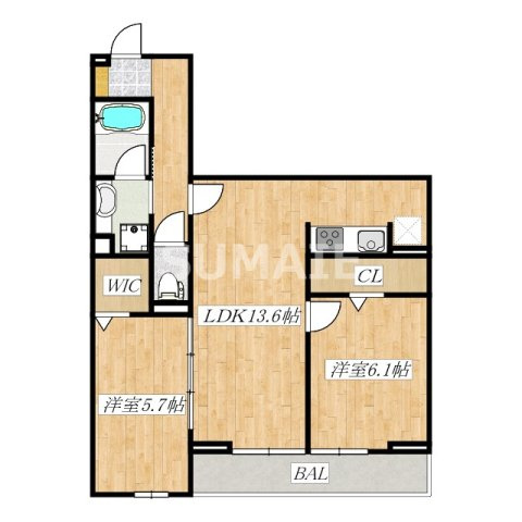 Noble raffiner東大宮の間取り|北東向きです