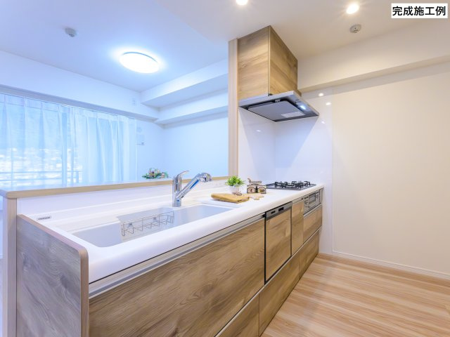 ビューネ梅島駅前のキッチン|※完成施工例の為、実際の仕様とは異なる場合がございます。