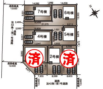 小山市東間々田2丁目　第7　7号棟の区画図