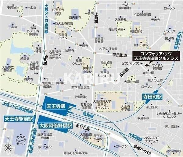 コンフォリア・リヴ天王寺寺田町ソルテラスの地図
