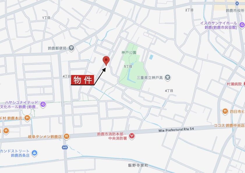 鈴鹿市神戸5丁目の地図|広域Map