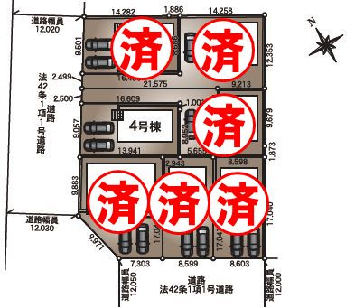 小山市東間々田2丁目　第7　4号棟の区画図