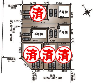 小山市東間々田2丁目　第7　6号棟の区画図