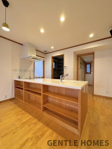 南区多賀１丁目戸建てのキッチン|キッチンカウンター下も収納◎