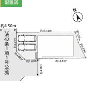 茅ヶ崎市松が丘2丁目　新築戸建　の区画図|並列2台駐車可能