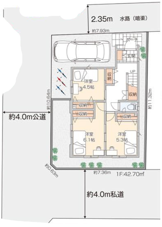 上福岡　新築一戸建ての区画図|１号棟