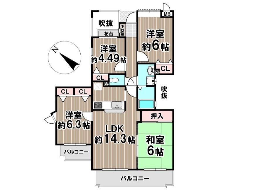 東峰マンション香住ヶ丘の間取り|※間取り図と現況が異なる場合は、現況を優先いたします。