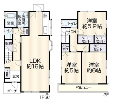 さいたま市緑区三室　中古戸建の間取り