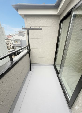 三郷市彦糸1丁目　新築戸建　全5棟　5号棟のバルコニー|南向きバルコニーにて日当たり良好