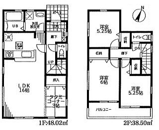 三郷市彦糸1丁目　新築戸建　全5棟　4号棟の間取り|お子様の遊び場やお昼寝スペースとしても活用できる3帖の畳コーナー付